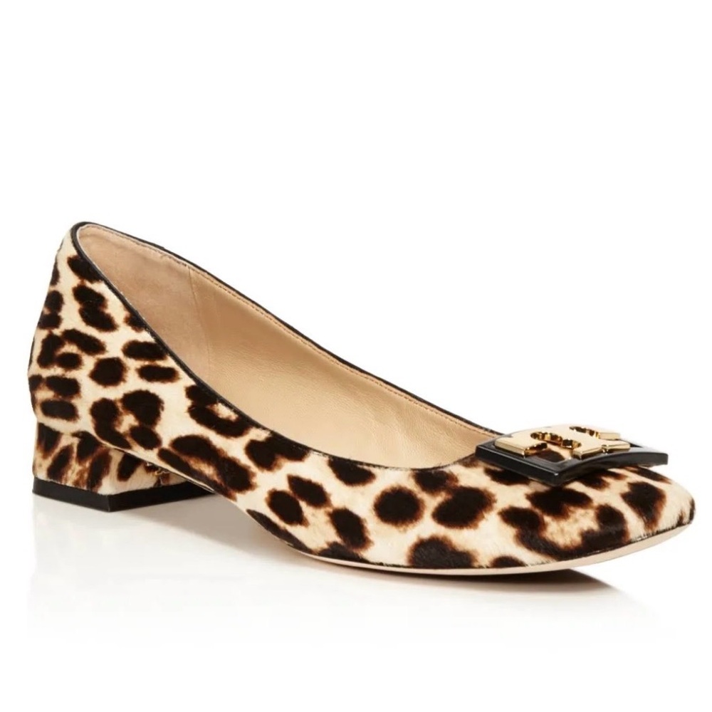 Tory Burch Gigi Calf Leopard Hair Block Heel Pumps - Picture 2 of 14